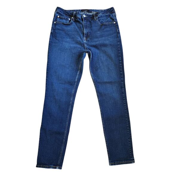 Free Assembly Womens High Rise Skinny Jeans Size 16 Dark Blue Stretch - Picture 1 of 10